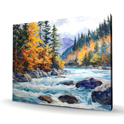 Rapids - art mural rouge sur toile pour la décoration intérieure | Design moderne