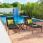 Chaise longue simple inclinable en acacia 80 po Cully