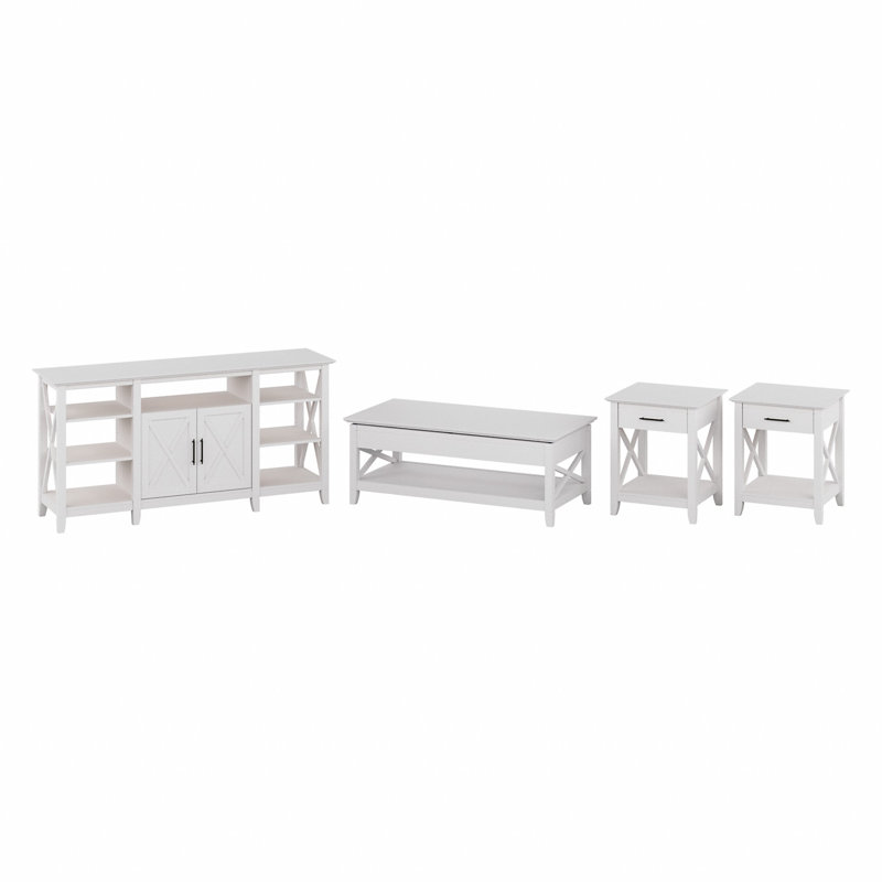 Ensemble de tables basses 4 pièces Katia, Blanc