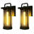 Outdoor Large Wall Sconce Light, Matte Black Metal & Tempered Glass Shade Wall Lantern Waterproof For Porch Doorway Patio（Set Of 2)-1860658775-1861895833
