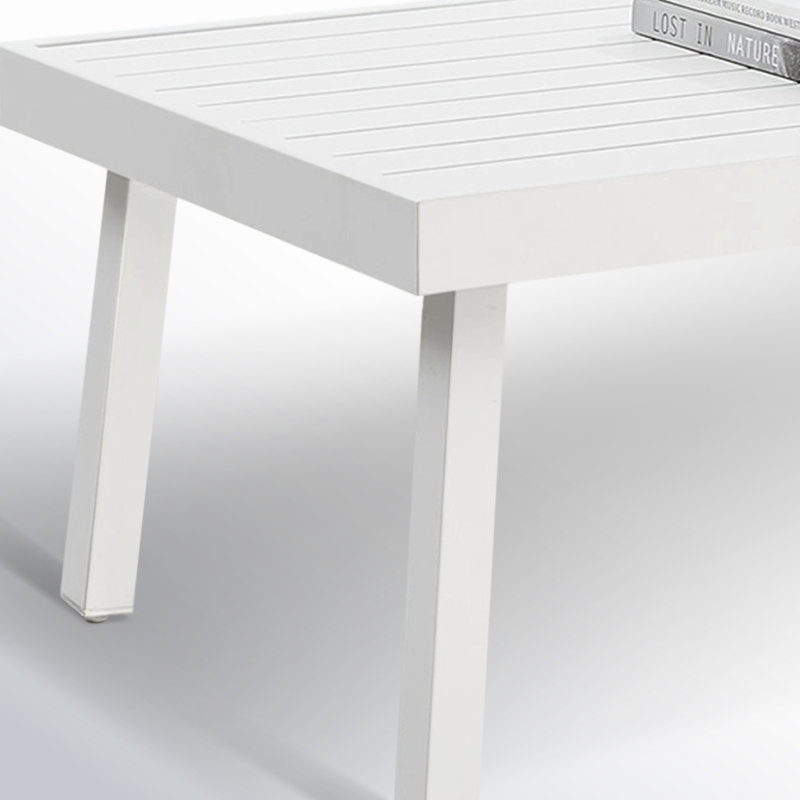 Table basse d'extérieur en aluminium Armando, Blanc