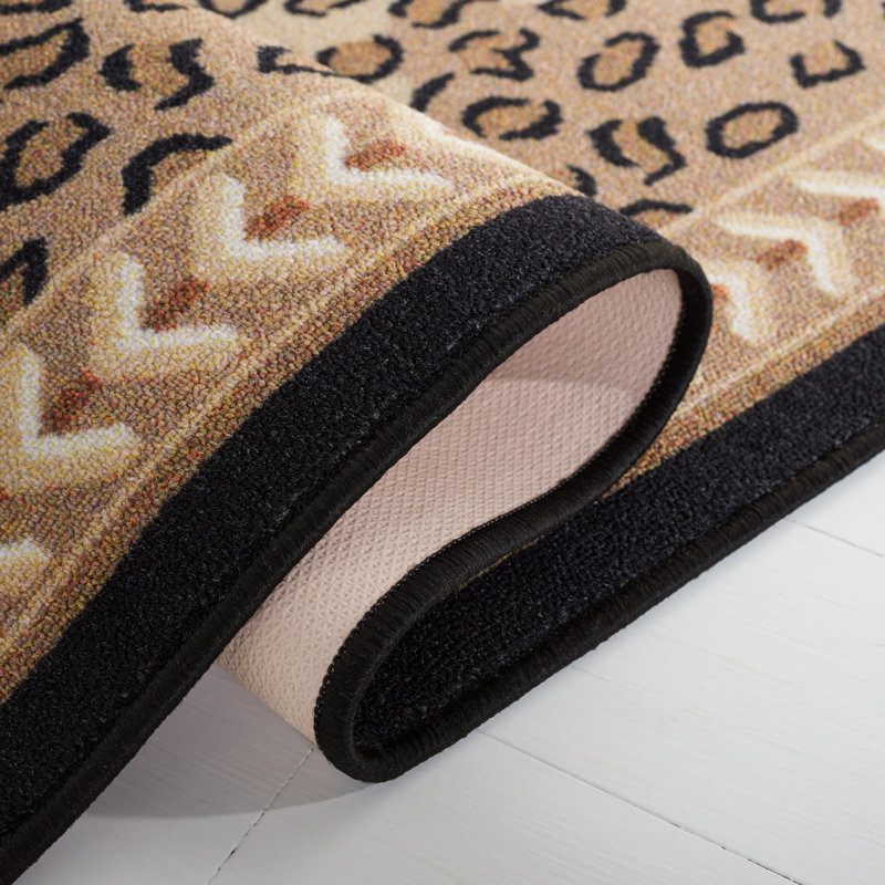 Journey Performance Machine Washable Animal Print Rug, Square 6'7"