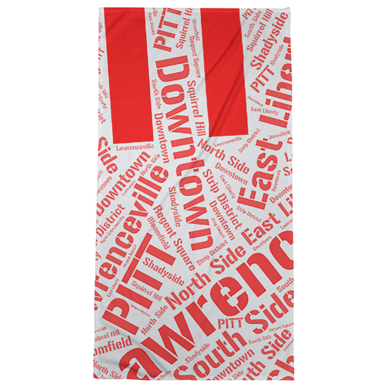 Bath Towel, Red, Microfiber, Pittsburgh