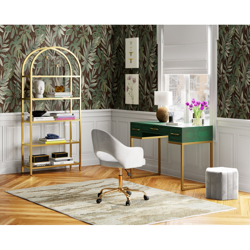 Velvet Office Chair, Grey