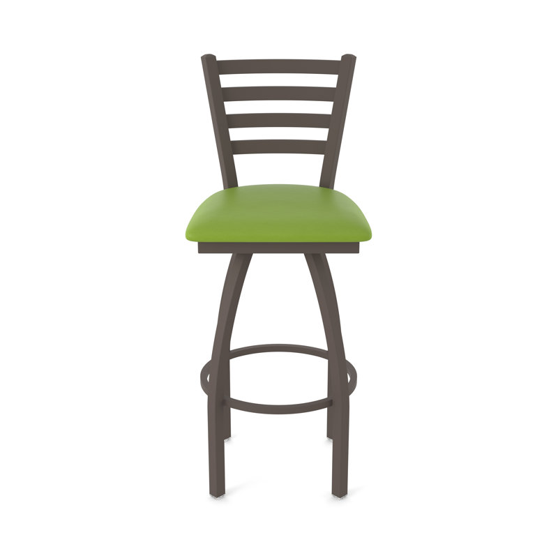 Jackie Swivel Stool, Bronze, Vinyl-Canter Kiwi Green, Extra Tall (36" Seat Height)