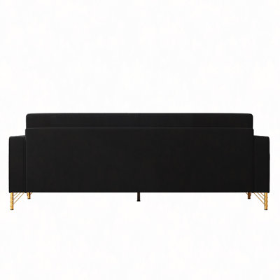 Velvet Sofa With  Accents - 3-Seat Couch With Plush Cushions,  For Living Room And Office Decor