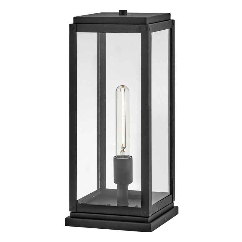 Max Pier Mount Outdoor Lantern, Black, No
