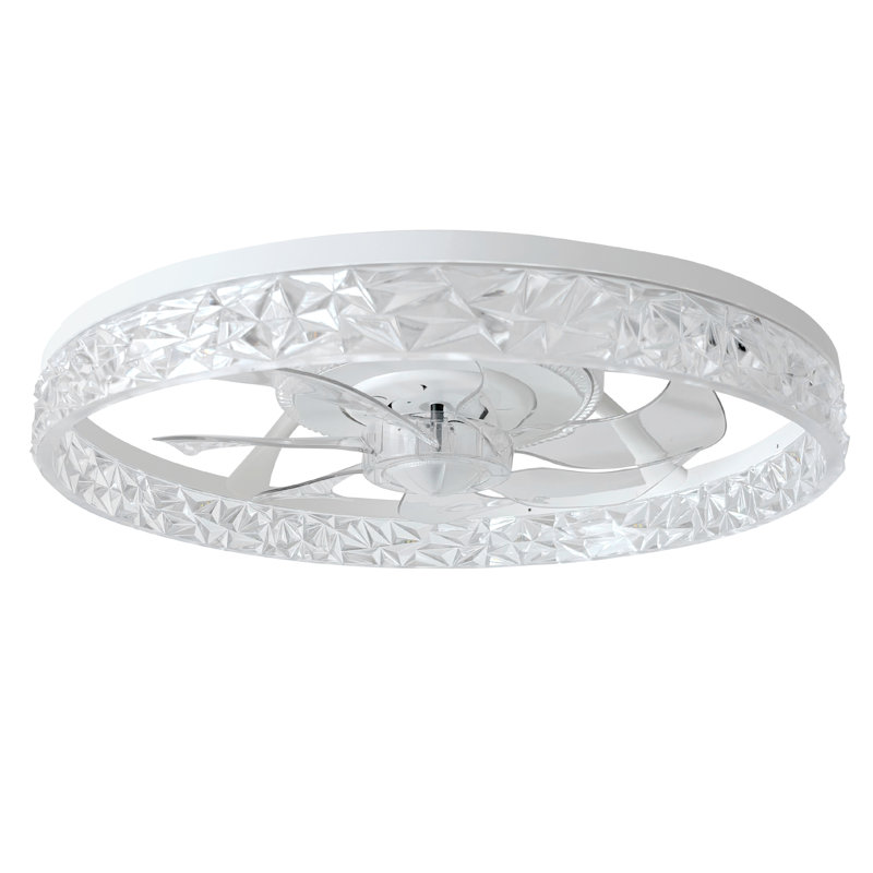 Ventilateur de plafond avec lumières RVB RVB, ventilateur de plafond à profil bas Fandelier de 19 po, intensité variable 3000K-6000K et ventilateur de plafond à DEL encastré moderne avec télécommande pour chambre à coucher