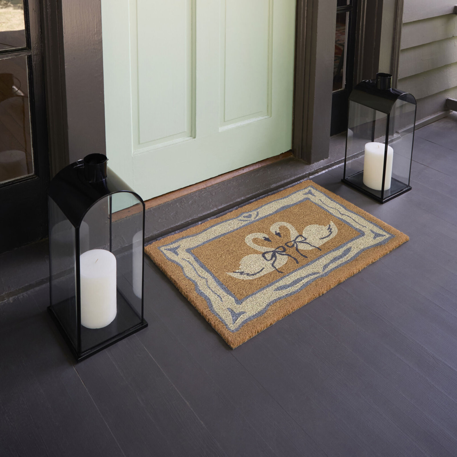 Lucie Ribbon Swans Non-Slip Doormat