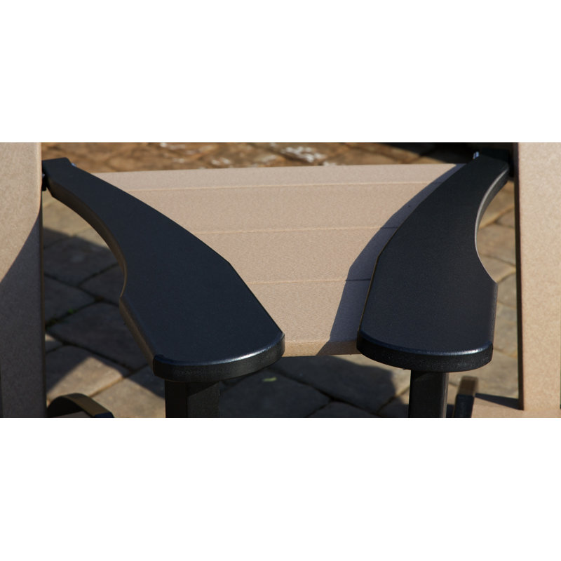 Chaise Adirondack en plastique Aatikah, Bois patiné / noir