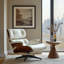 Fauteuil lounge en cuir avec bois massif-134994939