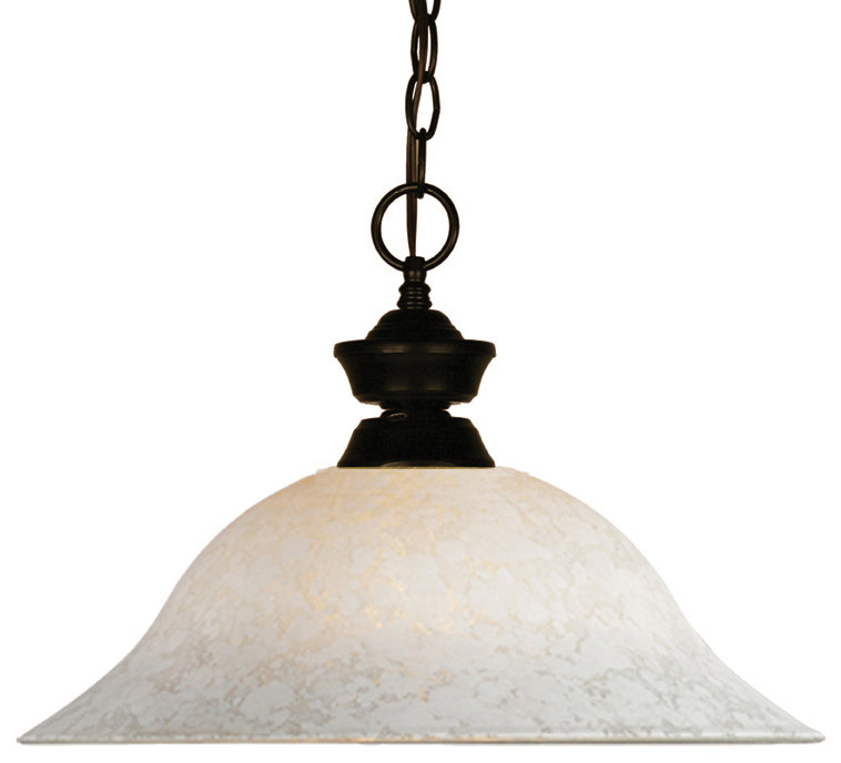 Luminaire suspendu conique 1 lumière Biller, Cadre bronze en métal