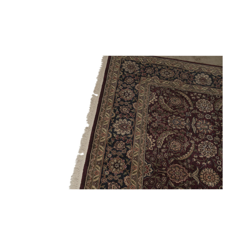 Manchuria Wool Oriental Area Rug in Wine/Black/Beige