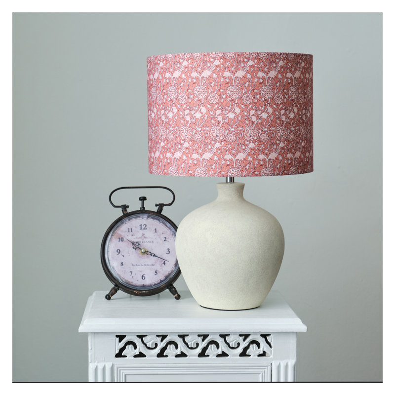 21cm H Cotton Drum Lamp Shade ( Clip On ), Dark Pink
