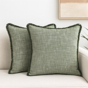Textured Cotton Throw Pillow Covers / Modern Cushion Covers / Elegant Square Pillow Cases (Set of 2)