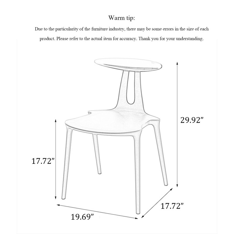 Modern Simple Transparent Backrest Dining Chair, White