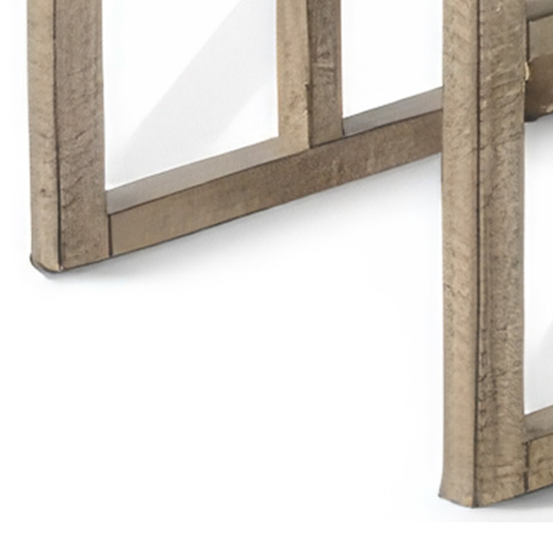 Ensemble de 3 tables gigognes à rennes | Cadre géométrique | Bois d'acajou massif, Galet brun