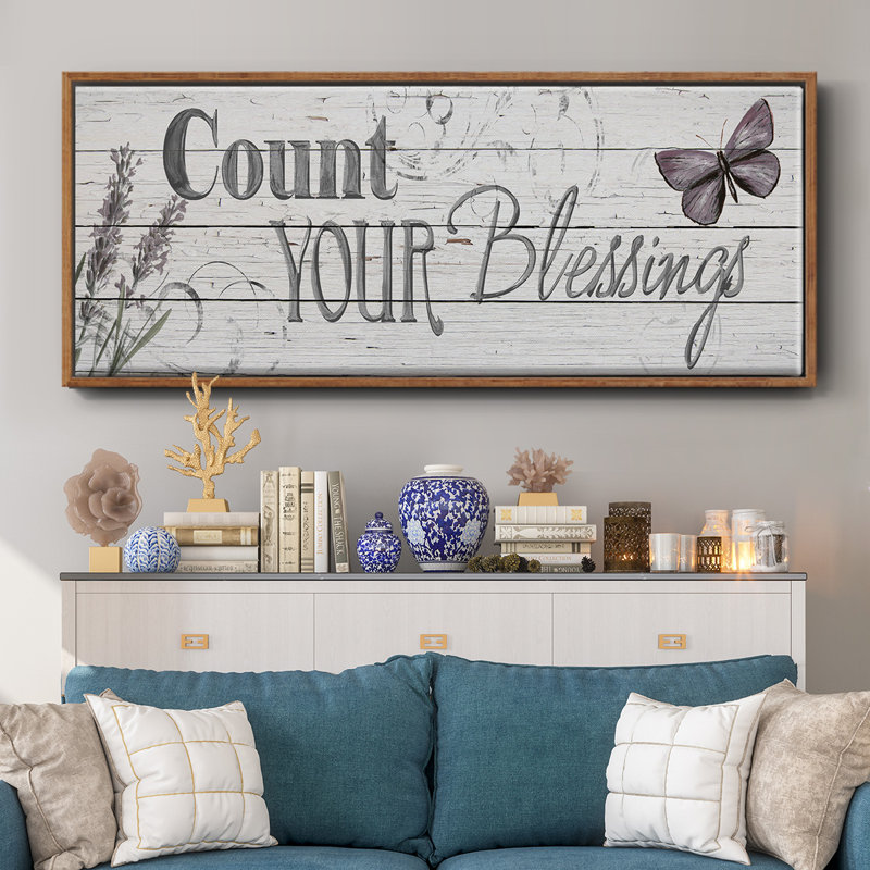 «Count Your Blessings», toile encadrée, H 20 po x l 50 po