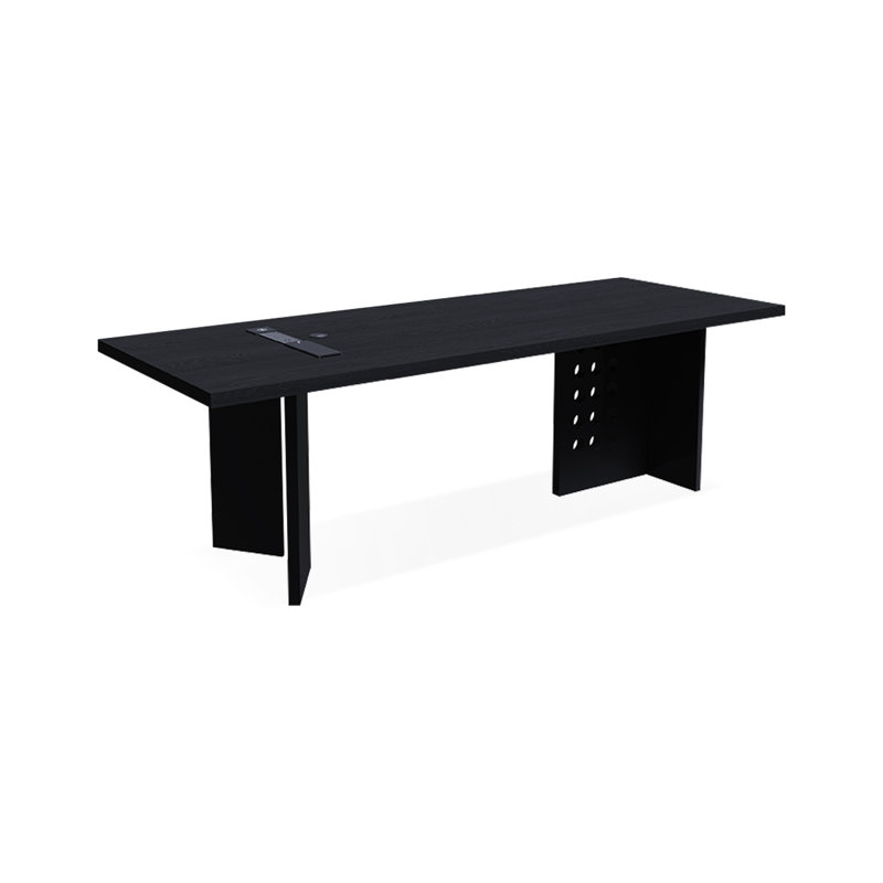 Bureaux rectangulaires noirs en bois massif, H 29,53 po x l 78,74 po x P 31,50 po