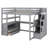 Loft Bed With Desk And Shelves, Two Built-In Drawers, Storage Staircase-869583723