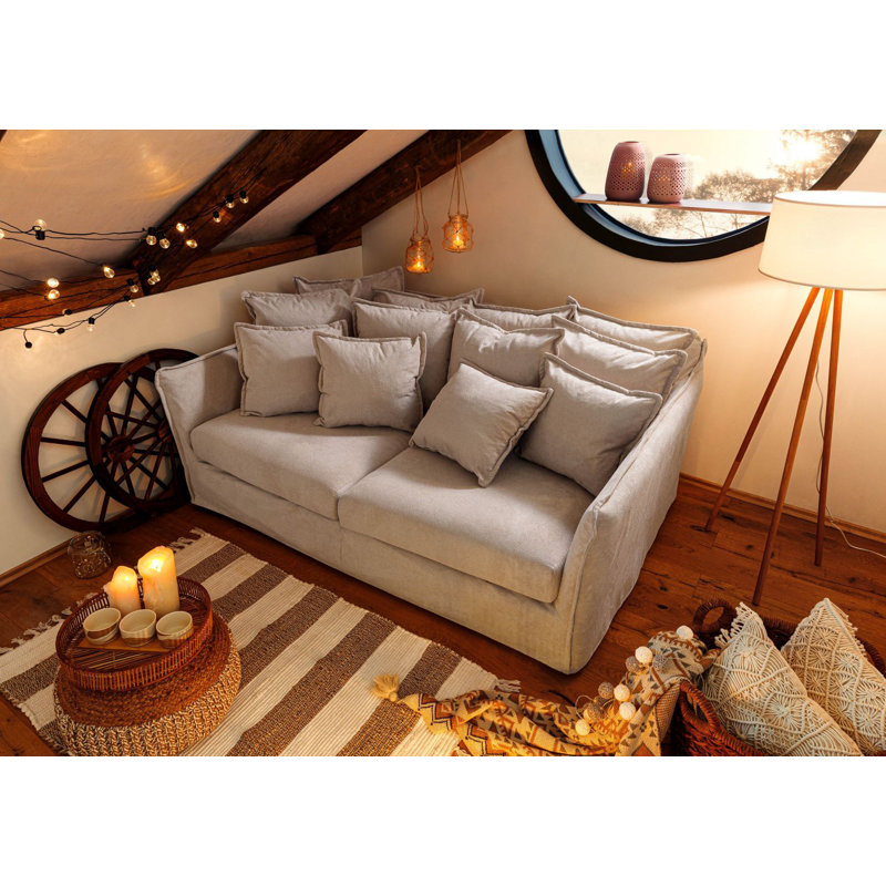 AMY 2 Seater Bean Bag Sofa, Beige