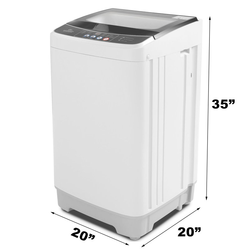 Nina 2.8Cu.Ft Portable Washing Machine With Glass Cover, 20Lbs Capacity Full-Automatic Portable Washer Machine, Washer With 10 Programs & 8 Water Levels For Apartment, Dorms, RV Light Gray