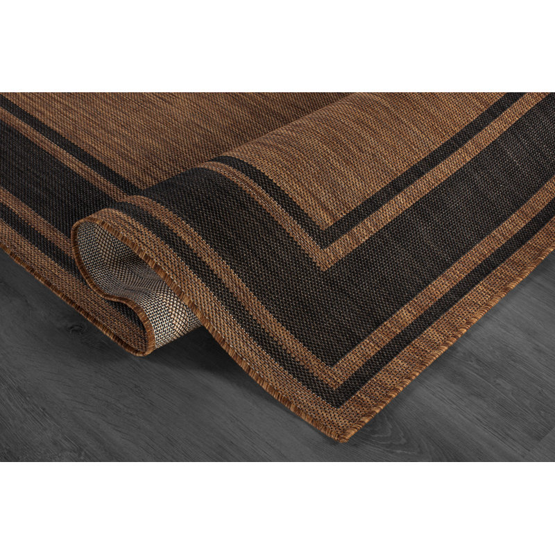 Tapis brun doré intérieur / extérieur Waikiki, Rectangle 5 pi x 7 pi