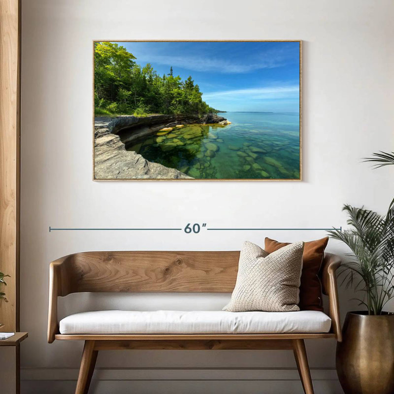 Photographie de Paradise Cove, Cadre flottant en bois naturel, 43 po x 29 po
