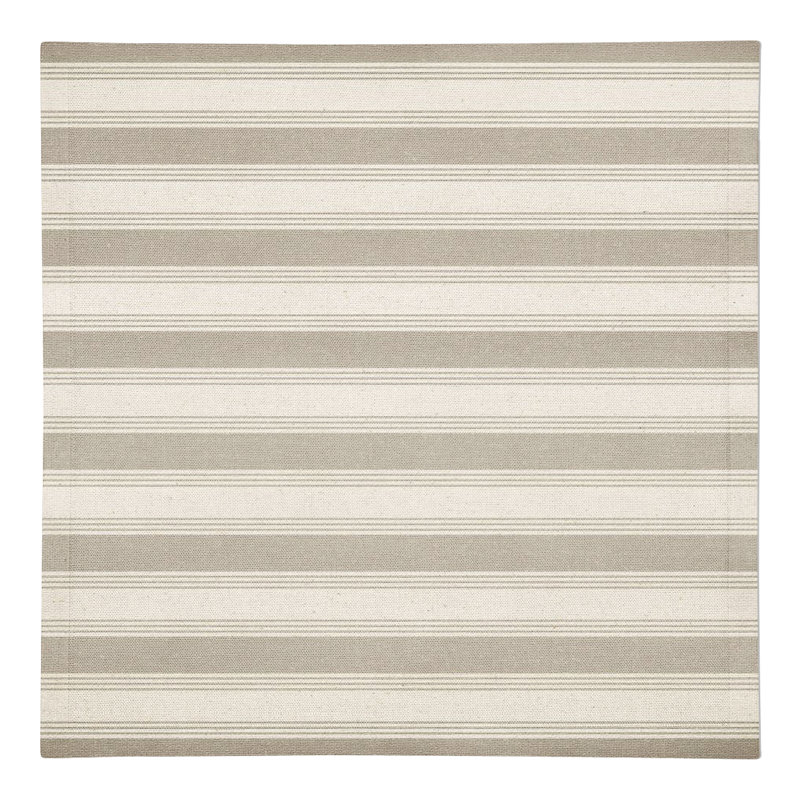 Serviette rectangulaire en coton à rayures, Taupe