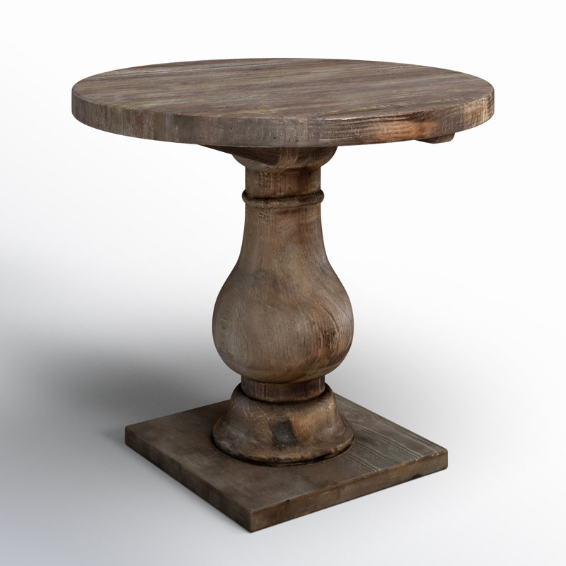Farrer Solid Wood End Table, Rustic Brown