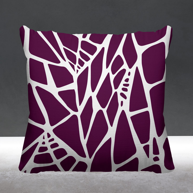 Coussin intérieur / extérieur Rodman Tribal Abstract, L 19 po x H 19 po, Mauve