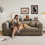  Canapé modulaire - Canapé-lit de plancher convertible de 78,8 po avec coussin de dossier, causeuse en velours côtelé et chameau