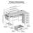 L-Shaped Desk with 4 Drawers, Keyboard Tray & LED Lights, Corner Computer Desk with Charging Station for Home Office and Gaming-590424972