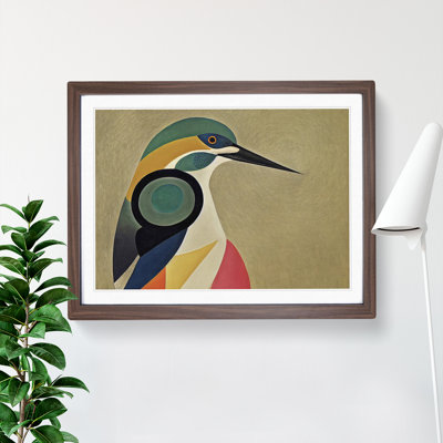 Abstract Kingfisher Bird - Framed Print
