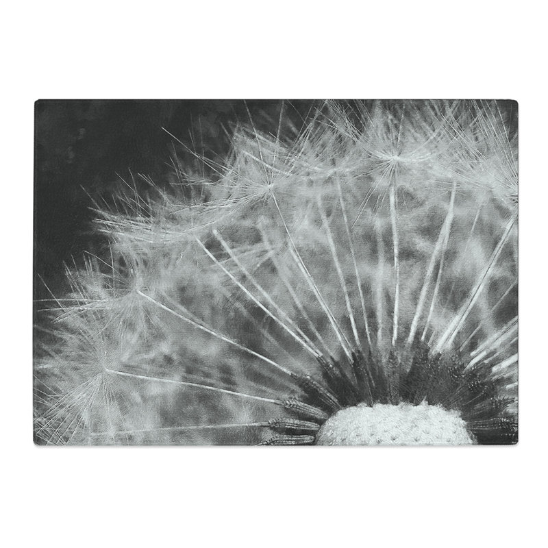 Tempered Glass Dandelion Seed Sketch Chopping Board, 20 cm x 28.5 cm