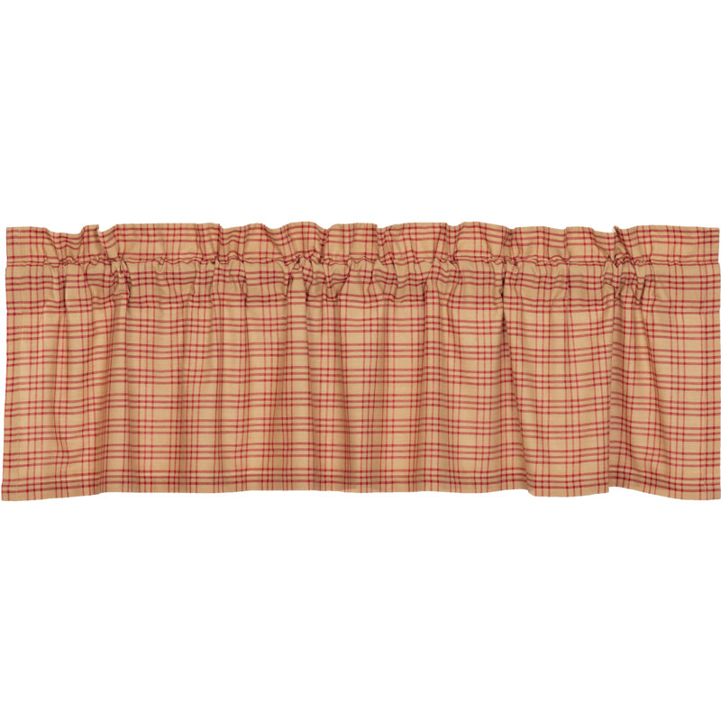 Cantonnière Surikova, l 60 po x L 16 po, Rouge champêtre / brun clair