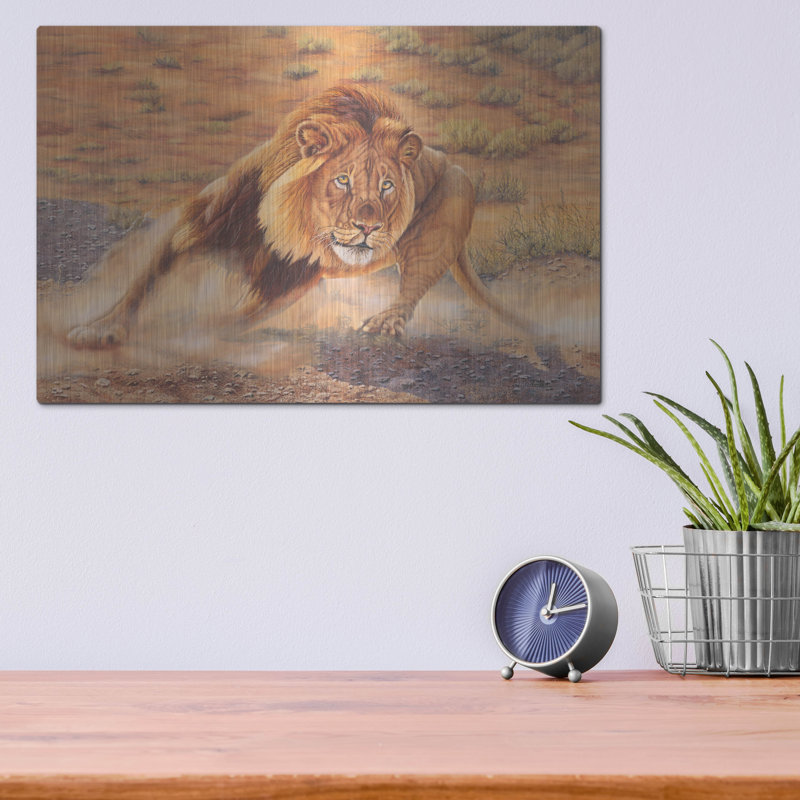  «King of the Jungle» par Delene Lambert, art mural en métal, 16 po x 12 po, H 12 po x l 16 po