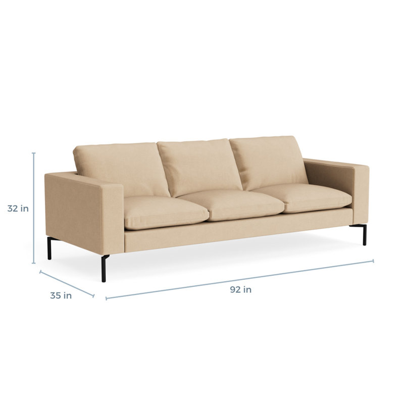 MTO - The New Standard Sofa, 32" H x 92" W x 35" D, Camel Velvet