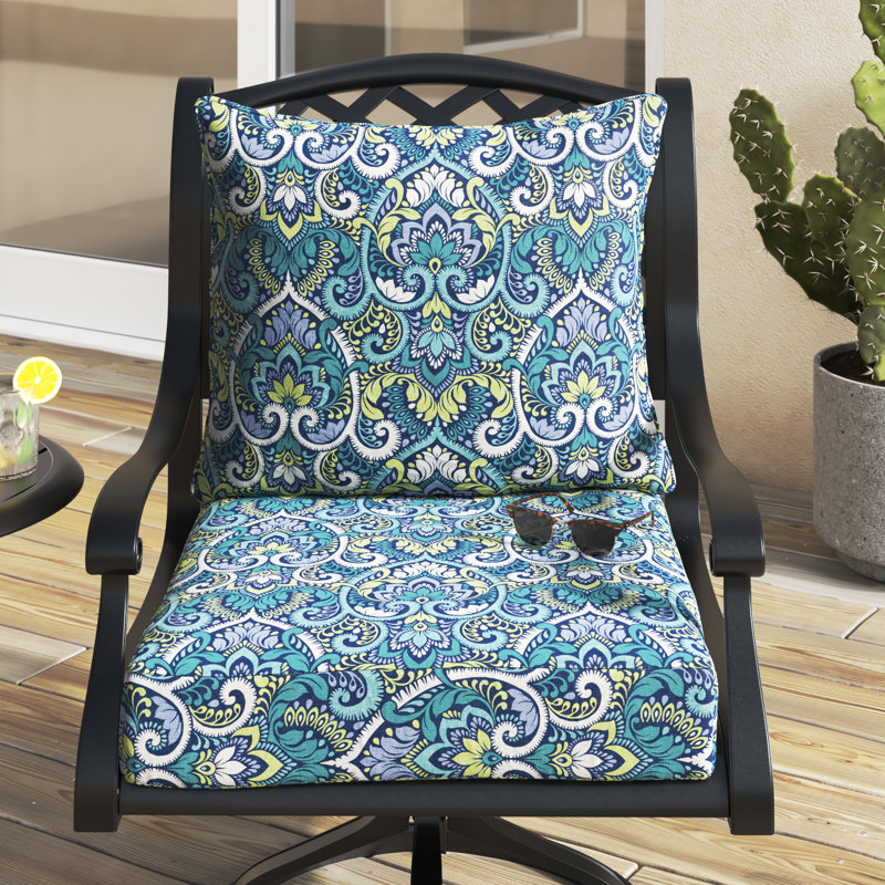ARDEN Outdoor Lounge Chair Cushion, Blue, 24" W x 46.5" D
