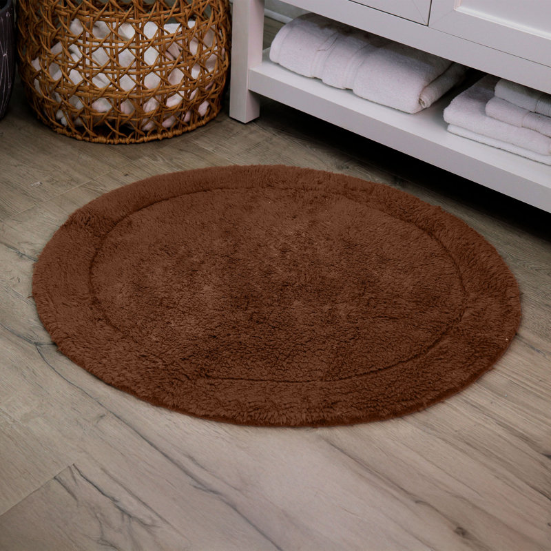 Tapis de salle de bain, Chocolat, Rond 22 po