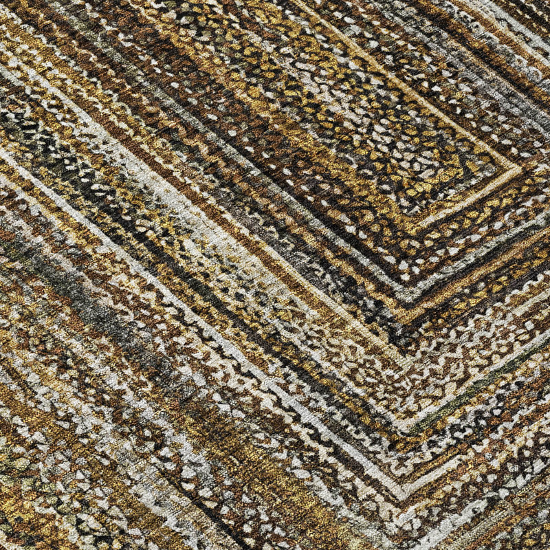 Machine Washable Indoor/Outdoor Xhevrie ACN1725 Brown Rug, Rectangle 10' x 14'