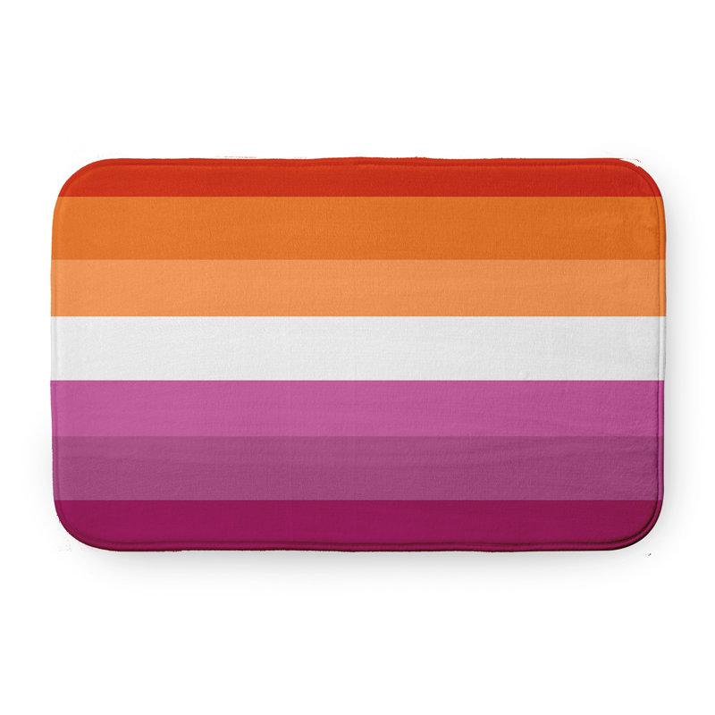 Tapis de bain Samoni, Orange / rose vif