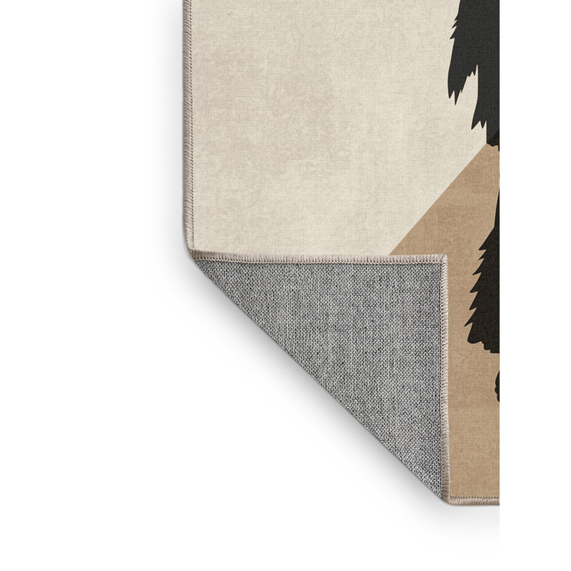 Tapis beige lavable à la machine Orrville Cheyenne Scout, 7 x 9