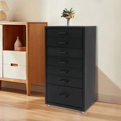 Bedside Table Mobile File Cabinet Storage Cabinet With 7 Drawers