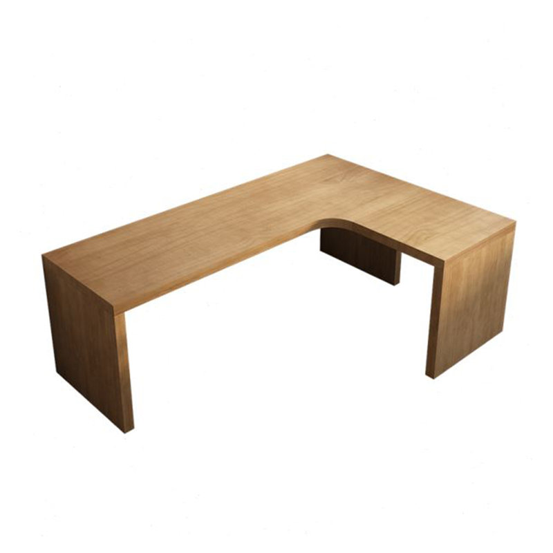 Bureaux rectangulaires en bois massif Burlywood, Retour à droite, H 29,33 po x l 62,6 po x P 39,37 po