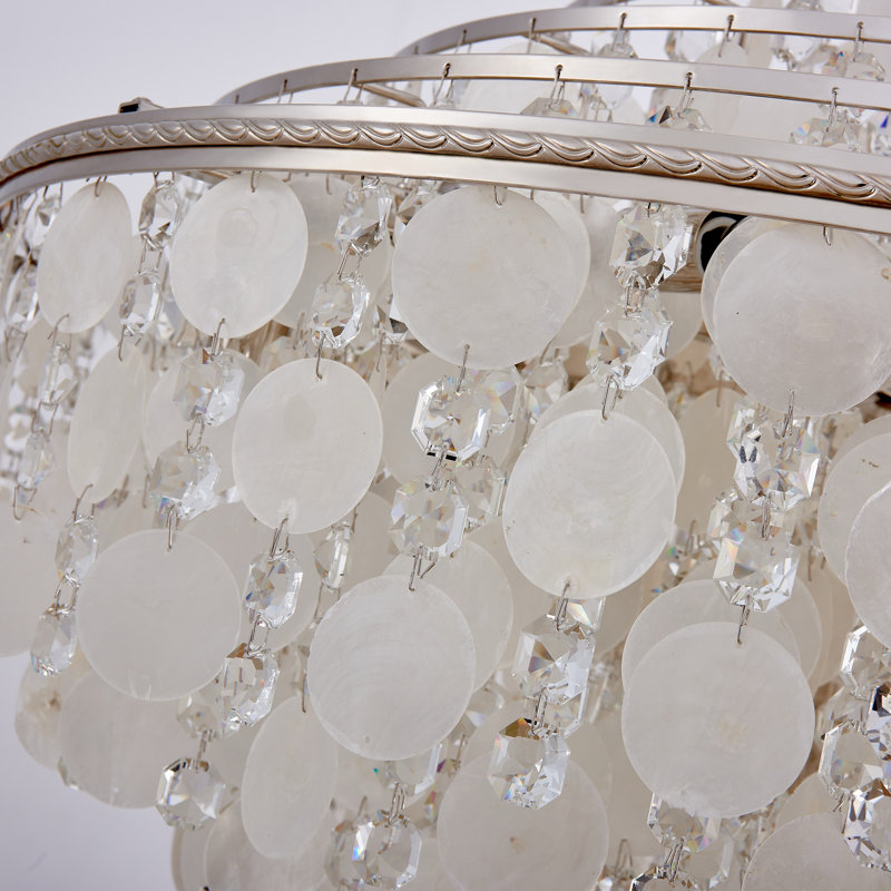 Lustre à 6 niveaux Avara - Nickel poli, 6 niveaux, H 22,25 po x l 32,75 po x P 32,75 po