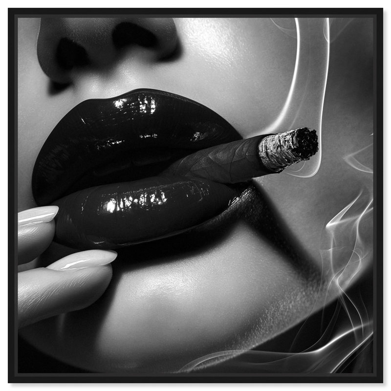 Oliver Gal Midnight Smoke Fashion - Framed Acrylic Glass Wall Art