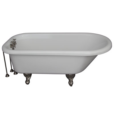 67'' x 29.5'' Freestanding Soaking Acrylic Bathtub with Faucet