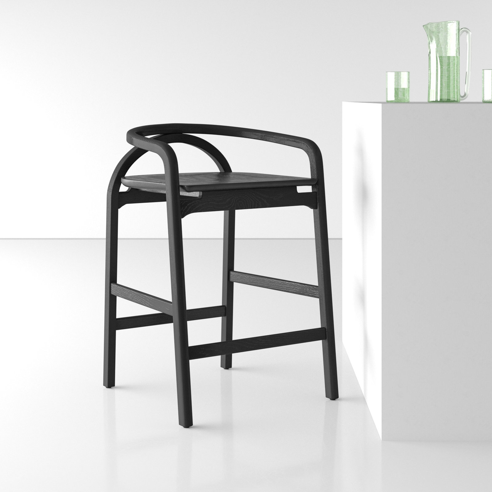 Yokohama 24" Bar Stool, Black