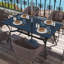 Amatucci Rectangle Garden Table with Parasol Hole 150cm x 90 cm Black